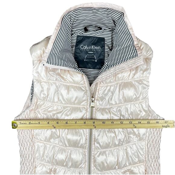 Calvin Klein Performance Women’s Down Filled Quilted Vest Blush Pink Medium Zip - Picture 8 of 10